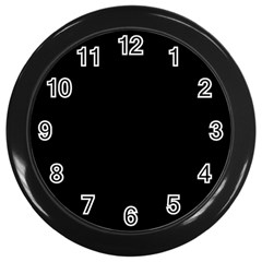 Plain Black Solid Color Wall Clock (black) by FlagGallery