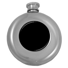 Plain Black Solid Color Round Hip Flask (5 Oz) by FlagGallery