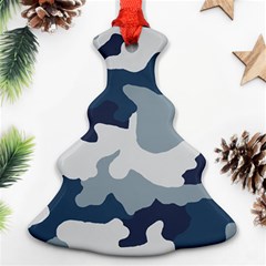 Camo Blue Christmas Tree Ornament (two Sides) by MooMoosMumma