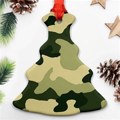 Camo Green Christmas Tree Ornament (two Sides) by MooMoosMumma