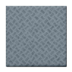 Grey Diamond Plate Metal Texture Tile Coaster by SpinnyChairDesigns