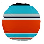 Tri Color Stripes Large 18  Premium Round Cushions Back