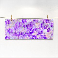 Purple Spring Flowers Hand Towel by DinkovaArt