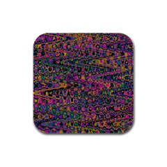 Colorful Bohemian Mosaic Pattern Rubber Square Coaster (4 Pack)  by SpinnyChairDesigns