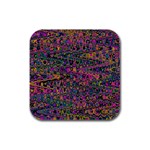 Colorful Bohemian Mosaic Pattern Rubber Square Coaster (4 pack)  Front