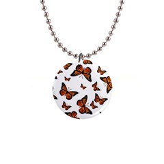 Monarch Butterflies 1  Button Necklace by SpinnyChairDesigns