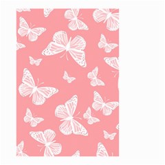 Pink And White Butterflies Small Garden Flag (two Sides) by SpinnyChairDesigns