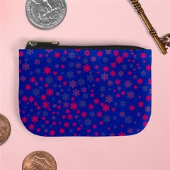 Bisexual Pride Tiny Scattered Flowers Pattern Mini Coin Purse by VernenInk