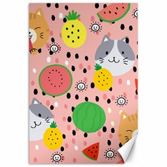 Cats And Fruits  Canvas 20  X 30  by Sobalvarro