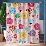 Tekstura-fon-tsvety-berries-flowers-pattern-seamless Shower Curtain 60  x 72  (Medium)  60 x72  Curtain