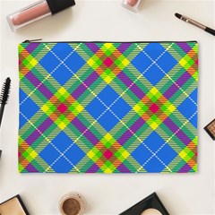 Clown Costume Plaid Striped Cosmetic Bag (xl) by SpinnyChairDesigns