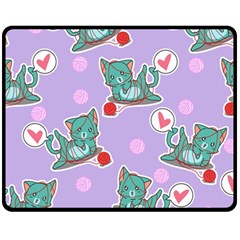 Playing Cats Fleece Blanket (medium)  by Sobalvarro