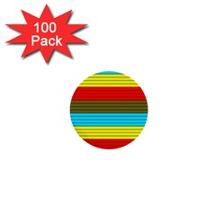 Multicolor With Black Lines 1  Mini Buttons (100 Pack)  by tmsartbazaar