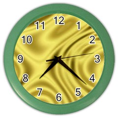 Golden Wave Color Wall Clock by Sabelacarlos