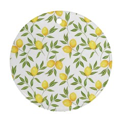 Lemons Round Ornament (two Sides) by Angelandspot