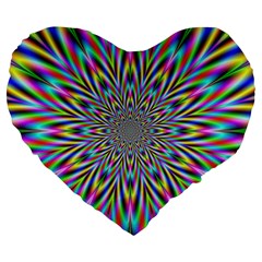 Psychedelic Wormhole Large 19  Premium Flano Heart Shape Cushions by Filthyphil