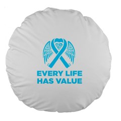 Child Abuse Prevention Support  Large 18  Premium Round Cushions by artjunkie