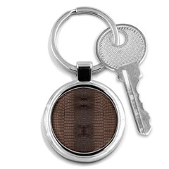 Brown Alligator Leather Skin Key Chain (round) by LoolyElzayat