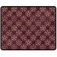 Golden Pentagram Fleece Blanket (medium)  by Angelandspot