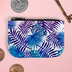 Blue Tropical Leaves Mini Coin Purse by goljakoff