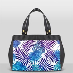 Blue Tropical Leaves Oversize Office Handbag by goljakoff