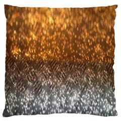 Glitter Gold Large Flano Cushion Case (two Sides) by Sparkle