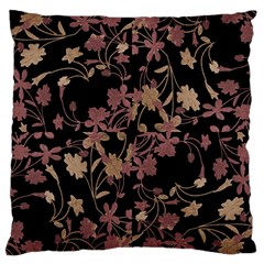 Dark Floral Ornate Print Large Cushion Case (one Side) by dflcprintsclothing