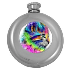 Rainbowcat Round Hip Flask (5 Oz) by Sparkle