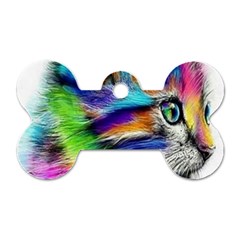 Rainbowcat Dog Tag Bone (two Sides) by Sparkle