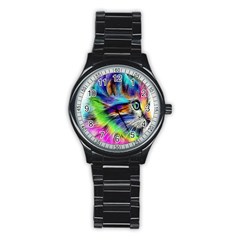 Rainbowcat Stainless Steel Round Watch by Sparkle