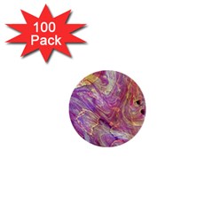 Marbling Abstract Layers 1  Mini Buttons (100 Pack)  by kaleidomarblingart