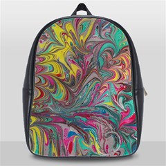 Abstract Marbling School Bag (xl) by kaleidomarblingart