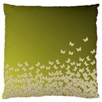 Yellow, gold Gradient Butterflies pattern, cute insects theme Large Flano Cushion Case (One Side) Front