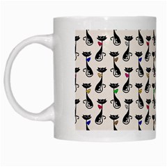 Lady Cat Pattern, Cute Cats Theme, Feline Design White Mugs by Casemiro