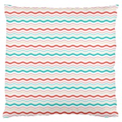 Aqua Coral Waves Standard Flano Cushion Case (one Side) by CuteKingdom