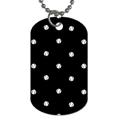 Black And White Baseball Motif Pattern Dog Tag (two Sides) by dflcprintsclothing