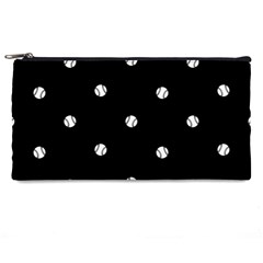 Black And White Baseball Motif Pattern Pencil Case by dflcprintsclothing