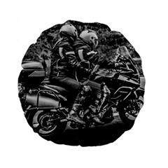 Motorcycle Riders At Highway Standard 15  Premium Flano Round Cushions by dflcprintsclothing