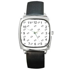 American Football Ball Motif Print Pattern Square Metal Watch by dflcprintsclothing