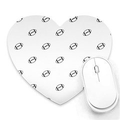 American Football Ball Motif Print Pattern Heart Mousepads by dflcprintsclothing