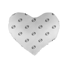 American Football Ball Motif Print Pattern Standard 16  Premium Heart Shape Cushions by dflcprintsclothing