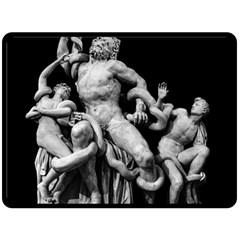 Laocoon Sculpture Over Black Double Sided Fleece Blanket (large)  by dflcprintsclothing