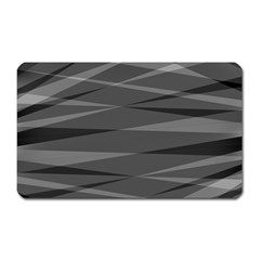 Abstract Geometric Pattern, Silver, Grey And Black Colors Magnet (rectangular) by Casemiro