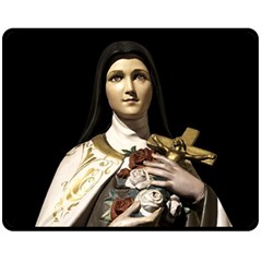 Virgin Mary Sculpture Dark Scene Fleece Blanket (medium)  by dflcprintsclothing