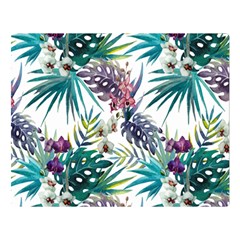 Tropical Flowers Pattern Double Sided Flano Blanket (large)  by goljakoff