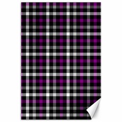 Asexual Pride Checkered Plaid Canvas 12  X 18  by VernenInk