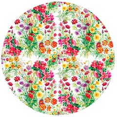 Summer Flowers Pattern Wooden Bottle Opener (round) by goljakoff