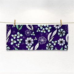 Floral Blue Pattern Hand Towel by MintanArt