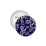 Floral blue pattern  1.75  Buttons Front