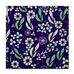 Floral blue pattern  Tile Coaster Front